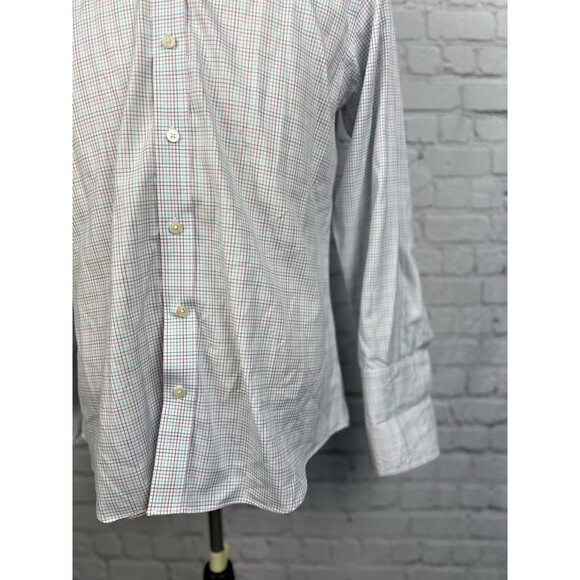 Charles Tyrwhitt Dress Shirt Men 15 1/2-32 Slim Fit French Cuff Multi Grid Check - Picture 4 of 8